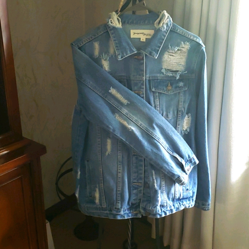 Distressed Jean Jacket - Picture 2 of 6